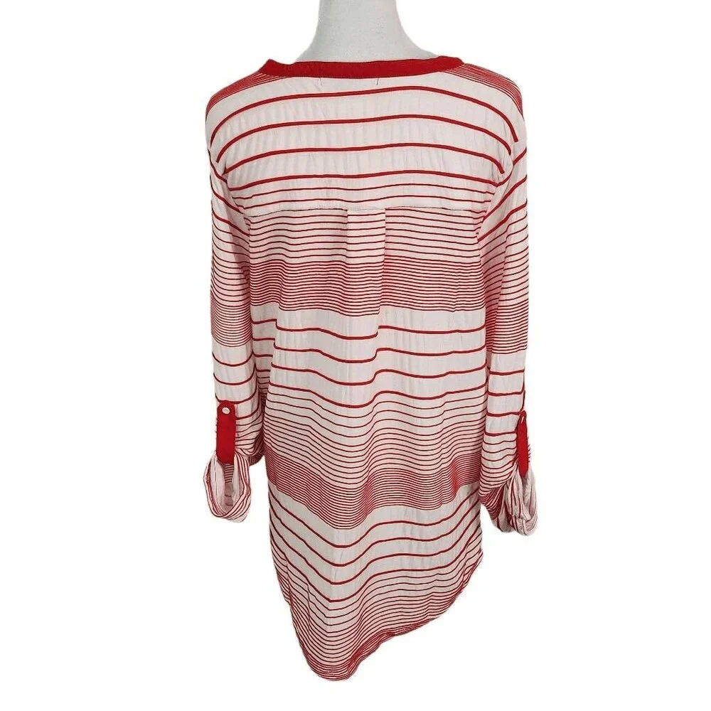 Sanctuary Red and White Stripe Tunic NWT XS Red Striped Knit Top